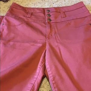 Peachy pink skinny pants